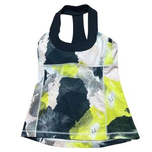 Lululemon‎ Cool Racerback Tank Top Abstract Floral Athletic Yoga Womens